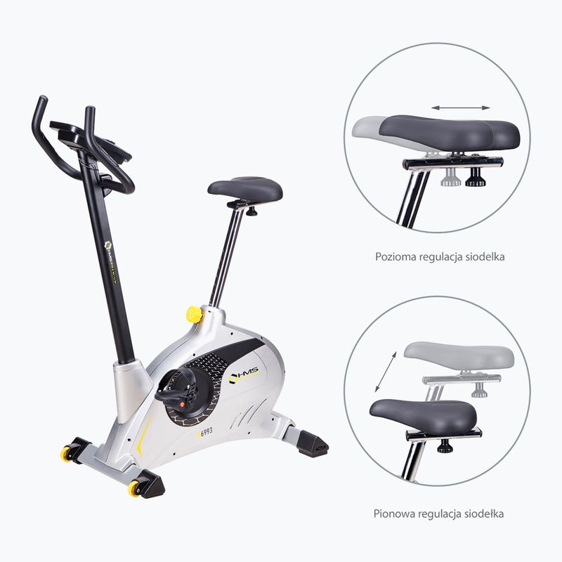 Bicicletă magnetică de fitness HMS Premium M6993, argintiu, 17-01-040 6