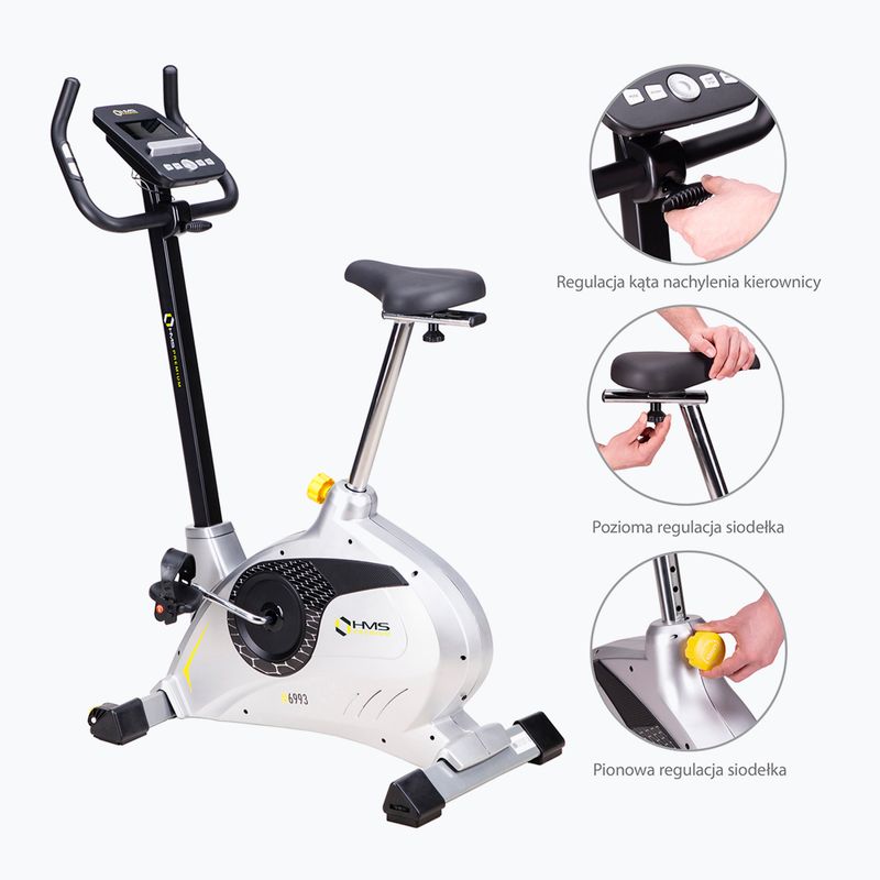 Bicicletă magnetică de fitness HMS Premium M6993, argintiu, 17-01-040 7