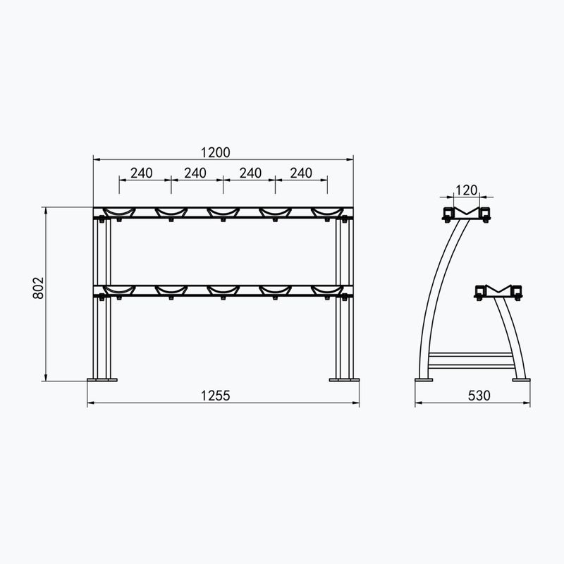Suport pentru greutăți HMS STR38 black 5