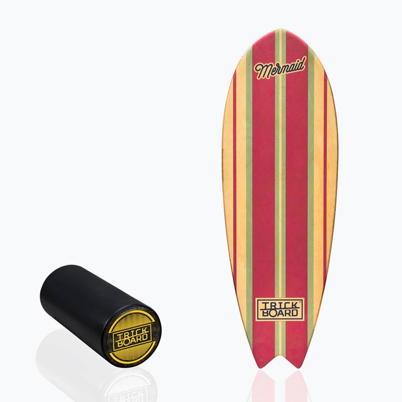 Placă de echilibru cu rolă Trickboard Fish Mermaid roșie-maro TB-17360 6