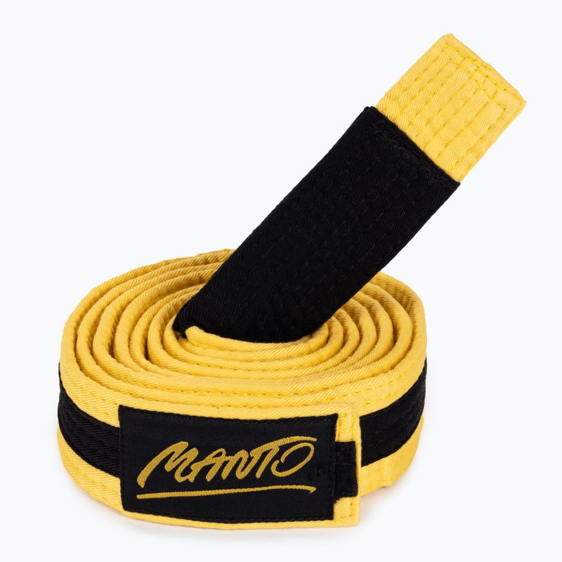 Centura BJJ pentru copii MANTO Tag galben cu bară neagră MNA867_YEL/BLK_M0 3