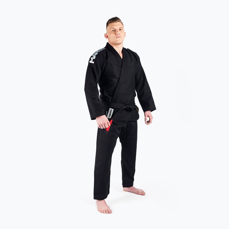 GI pentru Jiu-Jitsu brazilian pentru bărbați MANTO X4 negru MNG978_BLK_A1