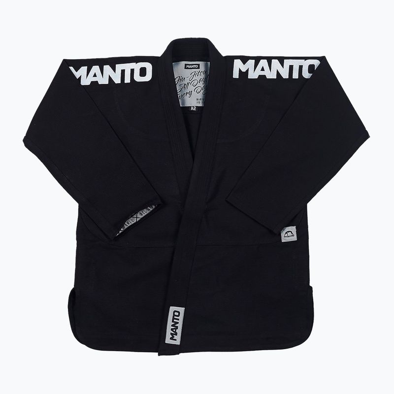 GI pentru Jiu-Jitsu brazilian pentru bărbați MANTO X4 negru MNG978_BLK_A1 2