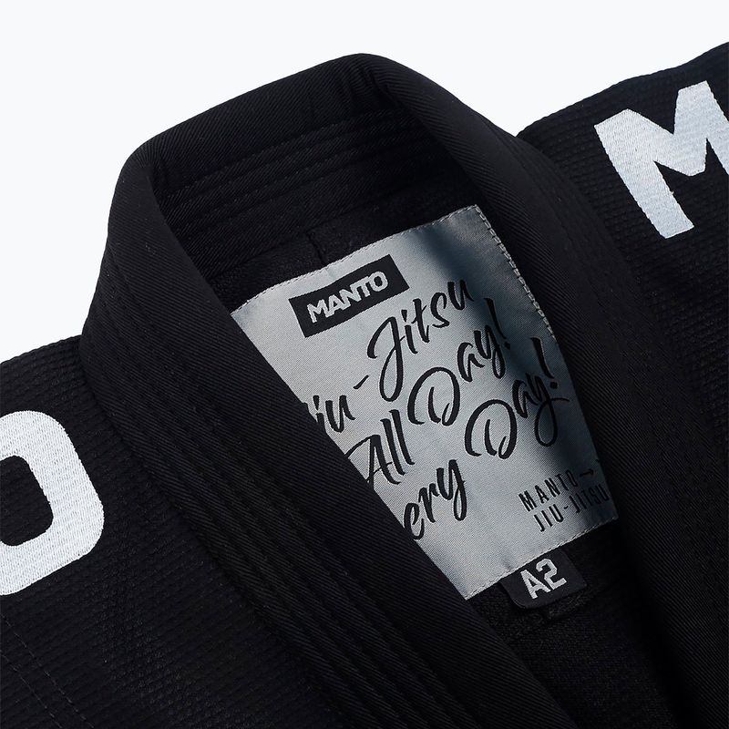 GI pentru Jiu-Jitsu brazilian pentru bărbați MANTO X4 negru MNG978_BLK_A1 4