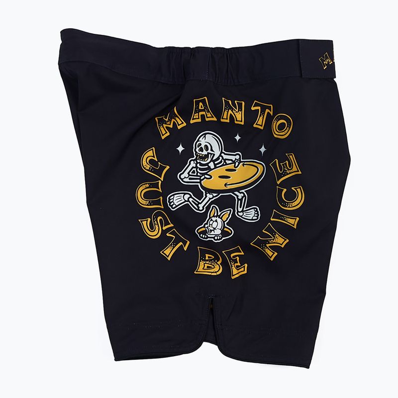 MANTO Just Be Nice Pantaloni scurți de antrenament negru MNS004_BLK/YEL_2S 2