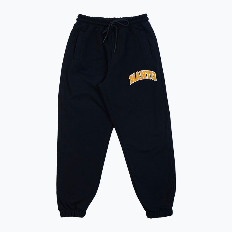 Pantaloni de trening pentru bărbați MANTO Varsity negru MNS546_BLK/YEL