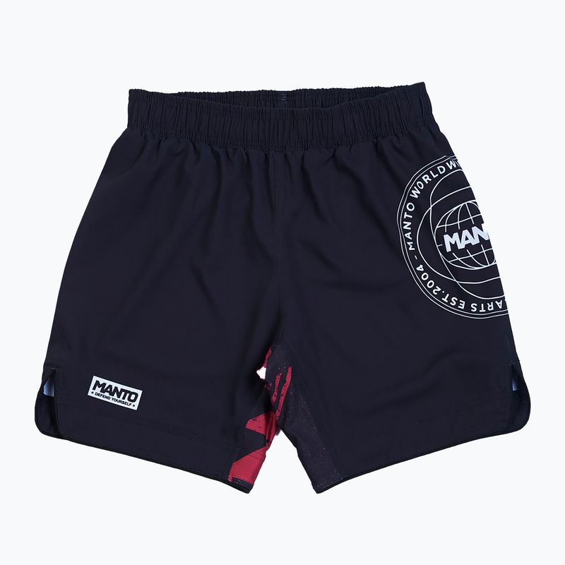 Pantaloni scurți pentru bărbați Manto Fragments negru/roșu MNR868