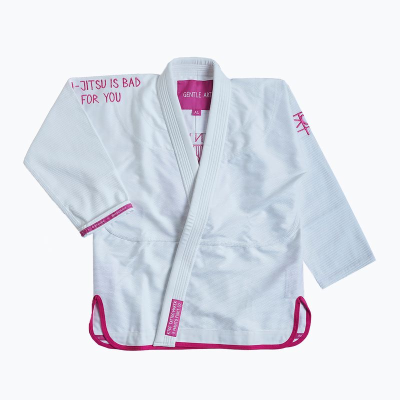 GI pentru jiu-jitsu brazilian pentru bărbați MANTO Balaclava alb MNG982_WHT/PIN