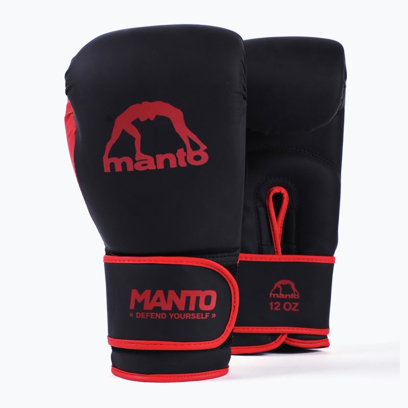 Mănuși de box MANTO Essential negru/roșu