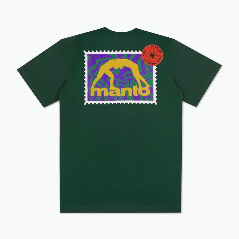 Tricou pentru bărbați MANTO Stamp 25 verde pin 2