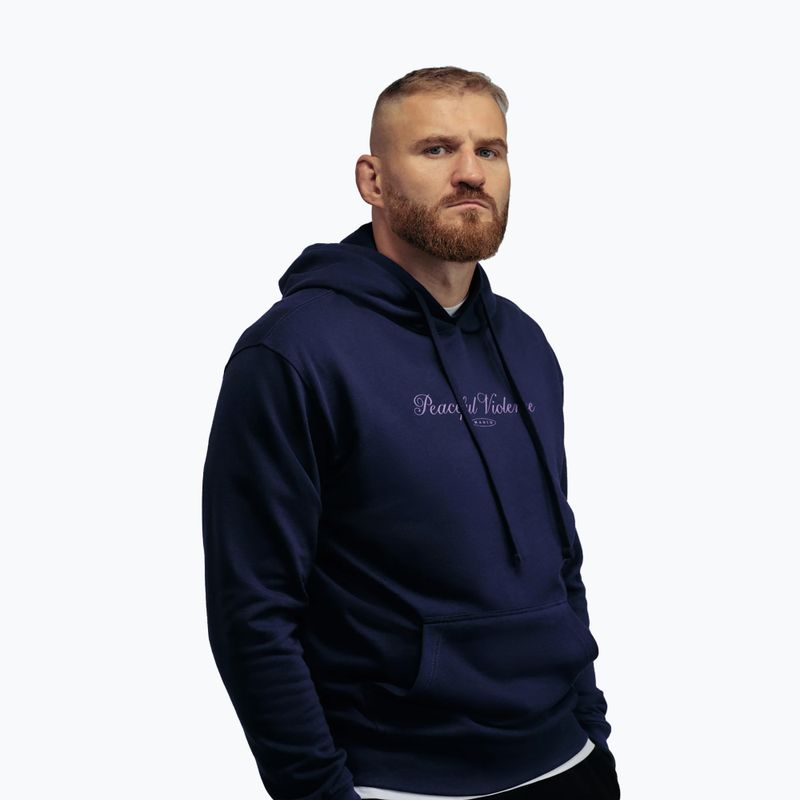Bluză pentru bărbați MANTO Peaceful Violence Hoody bleumarin 3