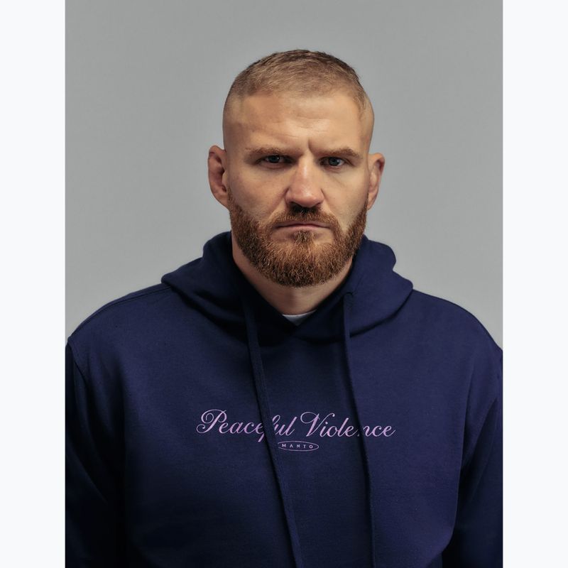 Bluză pentru bărbați MANTO Peaceful Violence Hoody bleumarin 4