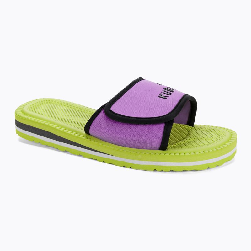 Șlapi Kubota Velcro verde lime și violet KKRZ66