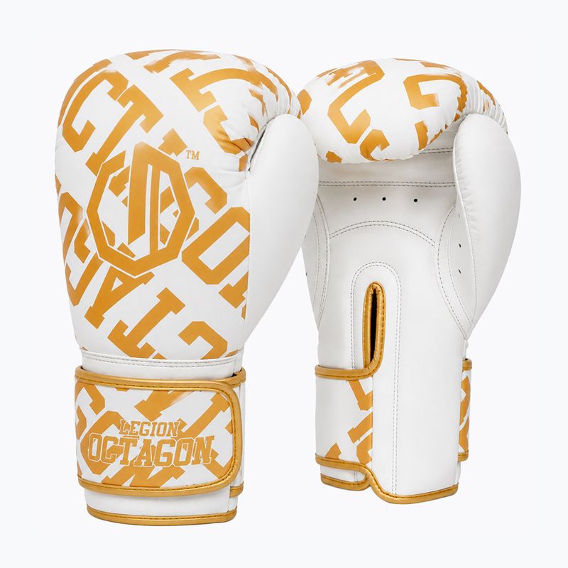 Mănuși de box Octagon Legion Eclipse white/gold 2