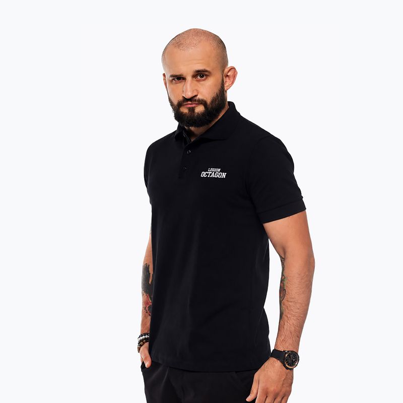Tricou polo pentru bărbați Octagon Legion HFT Polo black/white 3