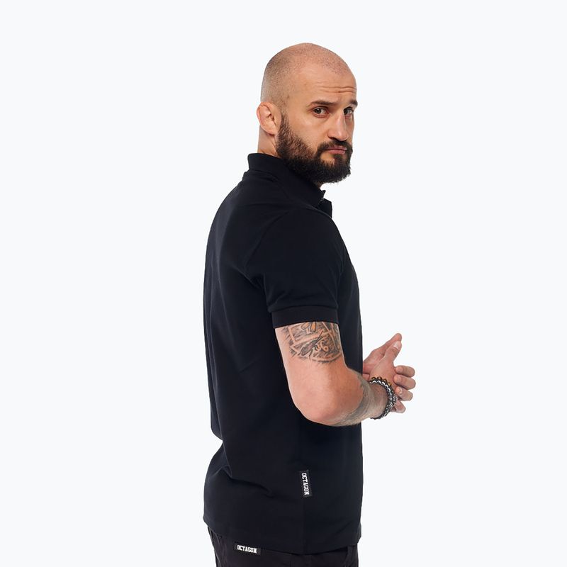 Tricou polo pentru bărbați Octagon Legion HFT Polo black/white 4