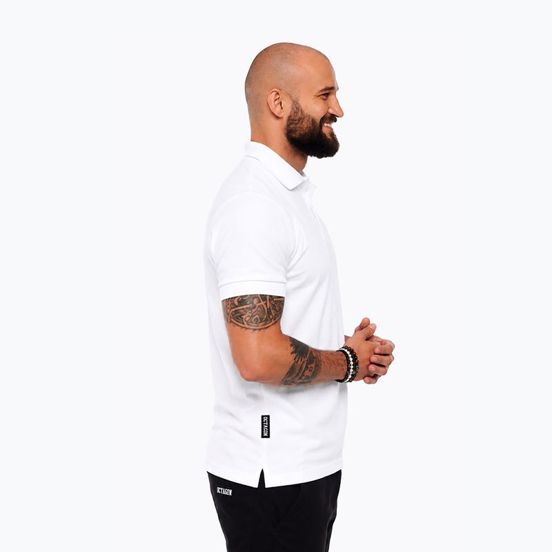 Tricou polo pentru bărbați Octagon Legion HFT Polo white 3