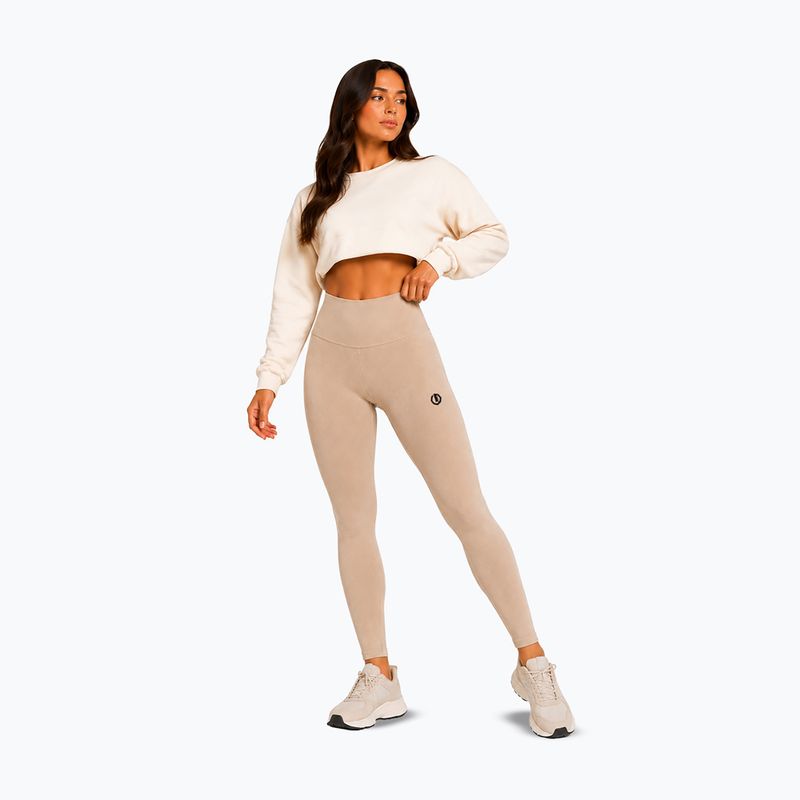 Colanți de antrenament pentru femei Octagon Legion Ribber beige 2