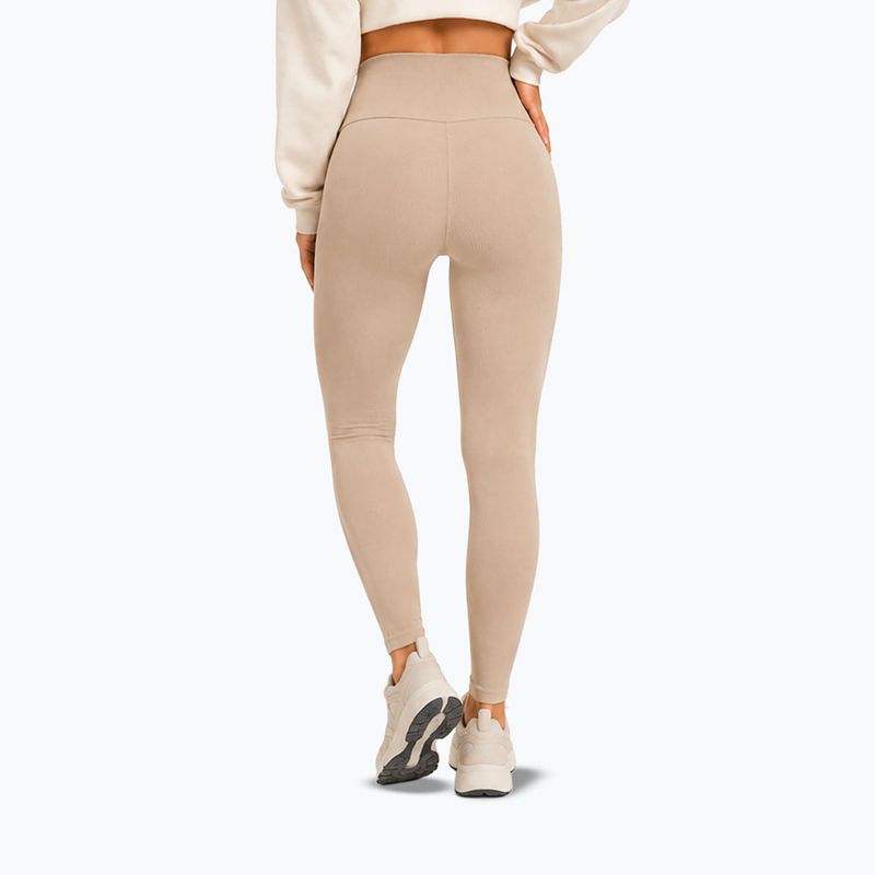 Colanți de antrenament pentru femei Octagon Legion Ribber beige 3