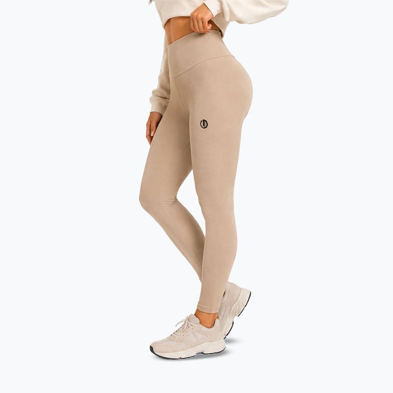 Colanți de antrenament pentru femei Octagon Legion Ribber beige 4