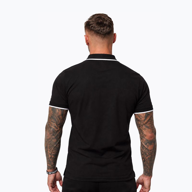 Tricou polo pentru bărbați Octagon Legion Tipped Small Logo 3D Polo black 2
