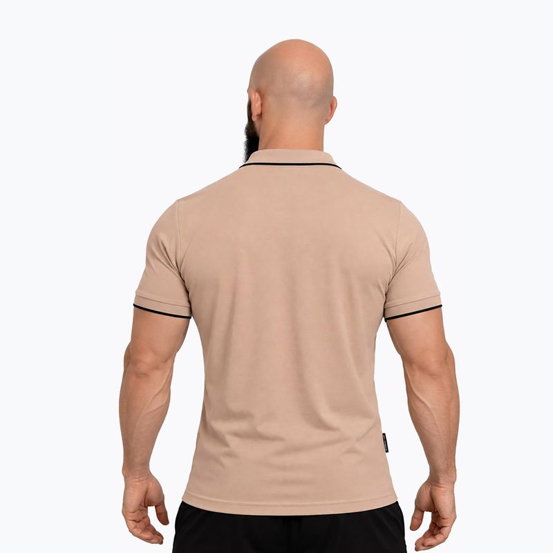 Tricou polo pentru bărbați Octagon Legion Tipped Small Logo 3D Polo beige 2