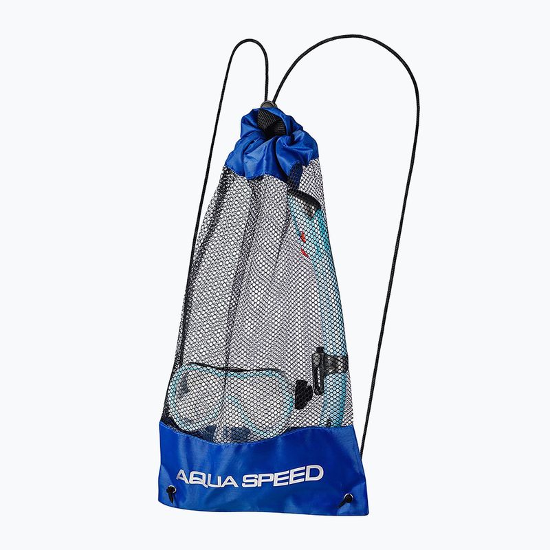 Set de snorkeling pentru copii AQUA-SPEED Enzo + Evo mască + tub + sac albastru deschis 4