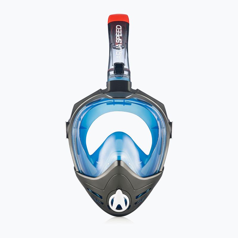 Mască facială completă de snorkeling AQUA-SPEED Brizo + suport pentru cameră negru/albastru 2