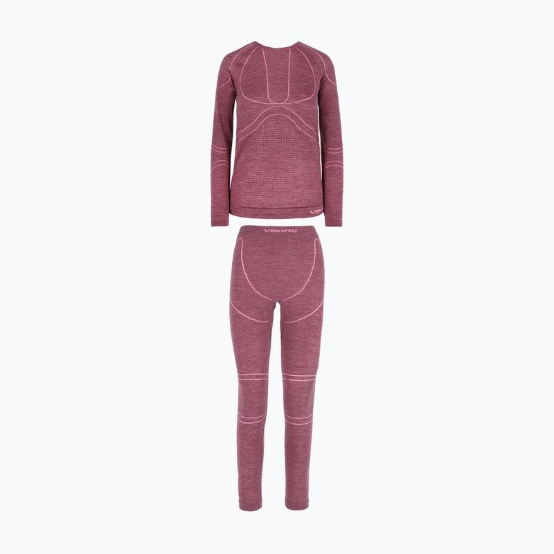 Set de lenjerie termoactivă pentru femei Viking Lan Pro claret/light pink