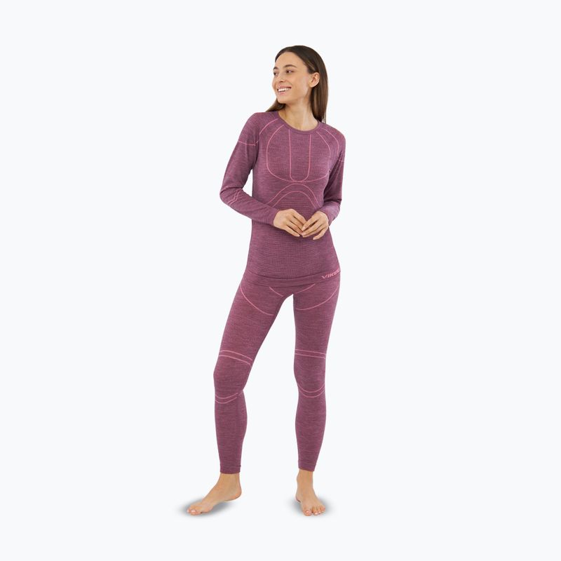 Set de lenjerie termoactivă pentru femei Viking Lan Pro claret/light pink 4