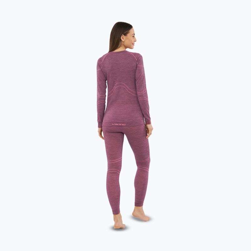 Set de lenjerie termoactivă pentru femei Viking Lan Pro claret/light pink 6