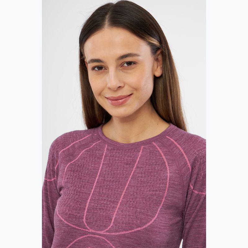 Bluză termică damă Viking Lan Pro claret/light pink 4
