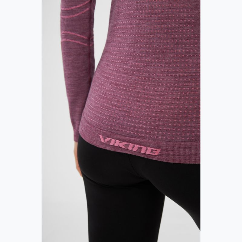 Longsleeve termoactiv pentru femei Viking Lan Pro claret/light pink 6