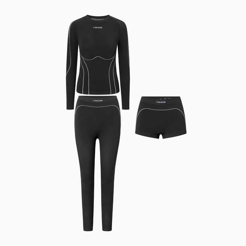 Set de lenjerie termoactivă pentru femei Viking Eiger 2.0 black/purple