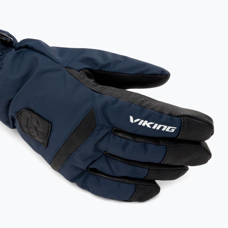 Mănuși de schi pentru bărbați Viking Lars Ski navy/black leather 5