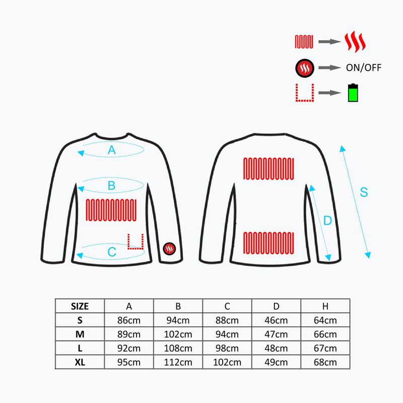Bluză cu încălzire Glovii GJ1 neagră 10
