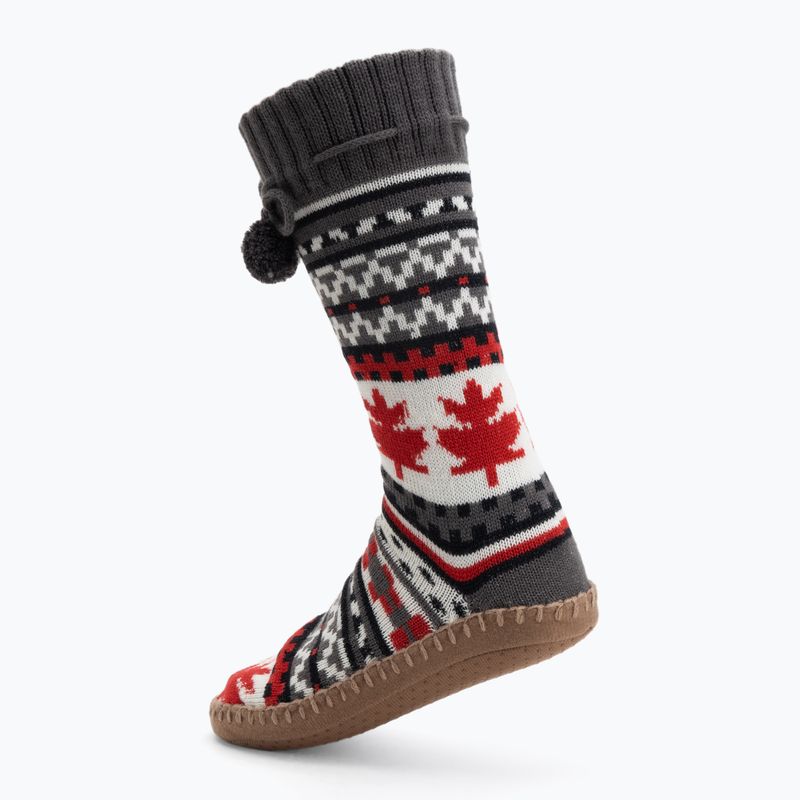 Papuci încălziți cu șosete Glovii GOB alb/roșu/gri 2