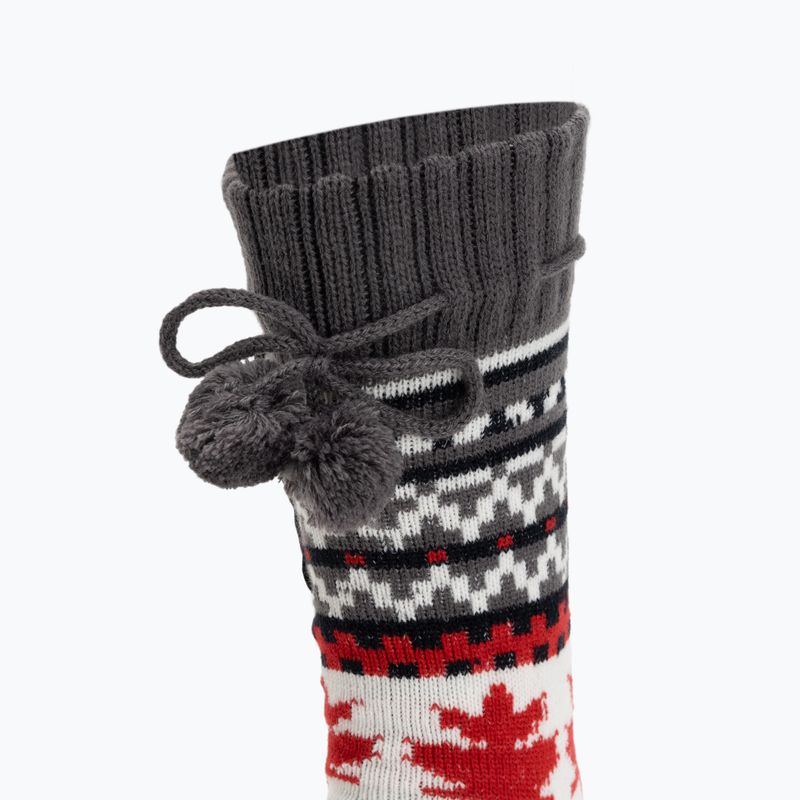 Papuci încălziți cu șosete Glovii GOB alb/roșu/gri 3