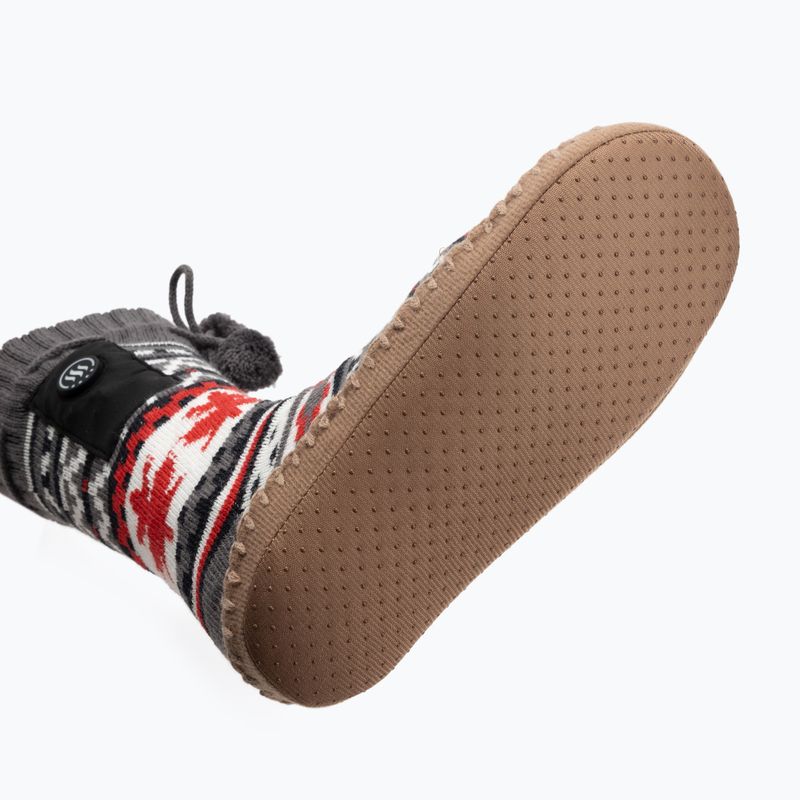 Papuci încălziți cu șosete Glovii GOB alb/roșu/gri 4