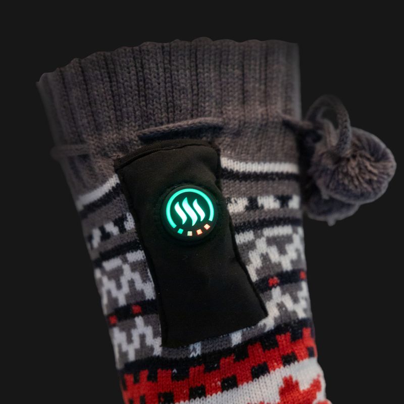 Papuci încălziți cu șosete Glovii GOB alb/roșu/gri 6