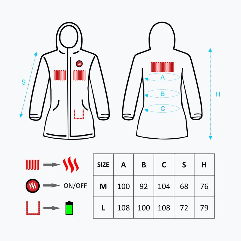Geacă cu încălzire pentru femei Glovii GTFG neagră 9
