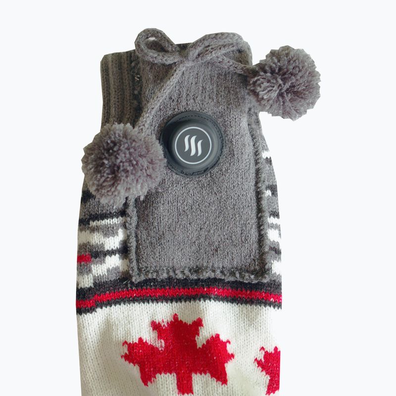 Papuci încălziți cu șosete Glovii GQ4 alb/roșu/gri 6