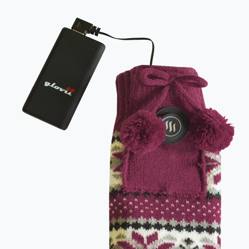 Papuci încălziți cu șosete Glovii GQ5 alb/roșu/gri 7