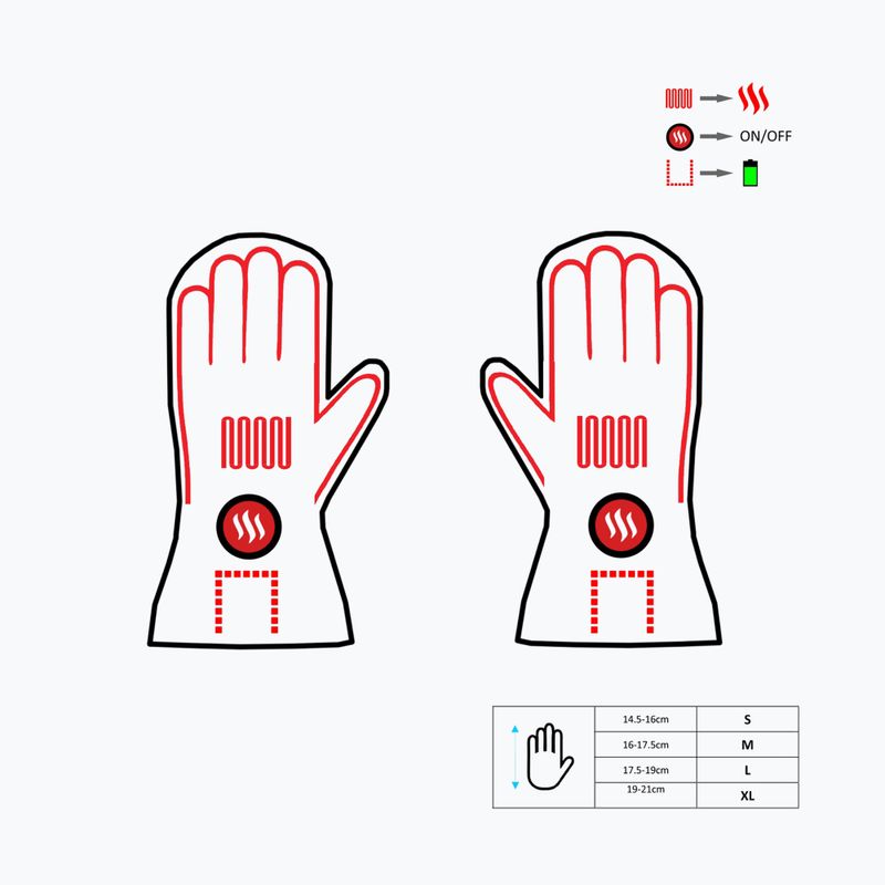 Mănuși cu încălzire 2în1 cu acoperire izolată Glovii GS21 negre 10