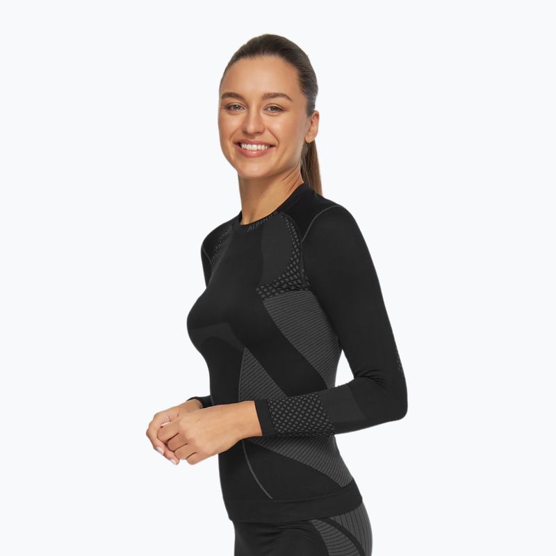 Bluză termoactivă pentru femei Alpinus Active Base Layer neagră/gri 3