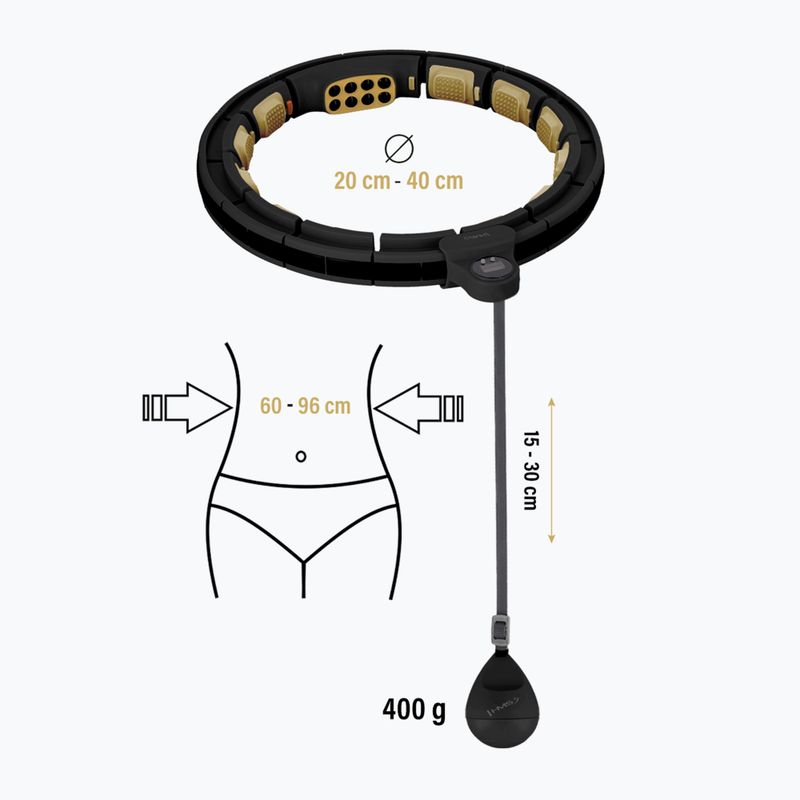 Hula hoop cu greutate și contor  HMS HHM13 black/gold 2