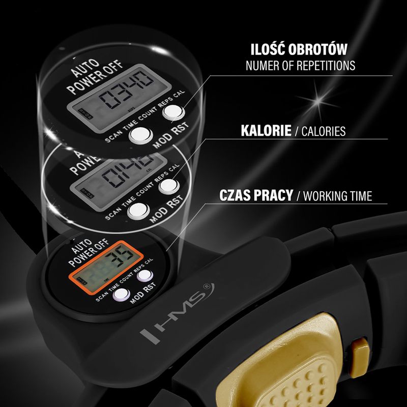 Hula hoop cu greutate și contor  HMS HHM13 black/gold 17