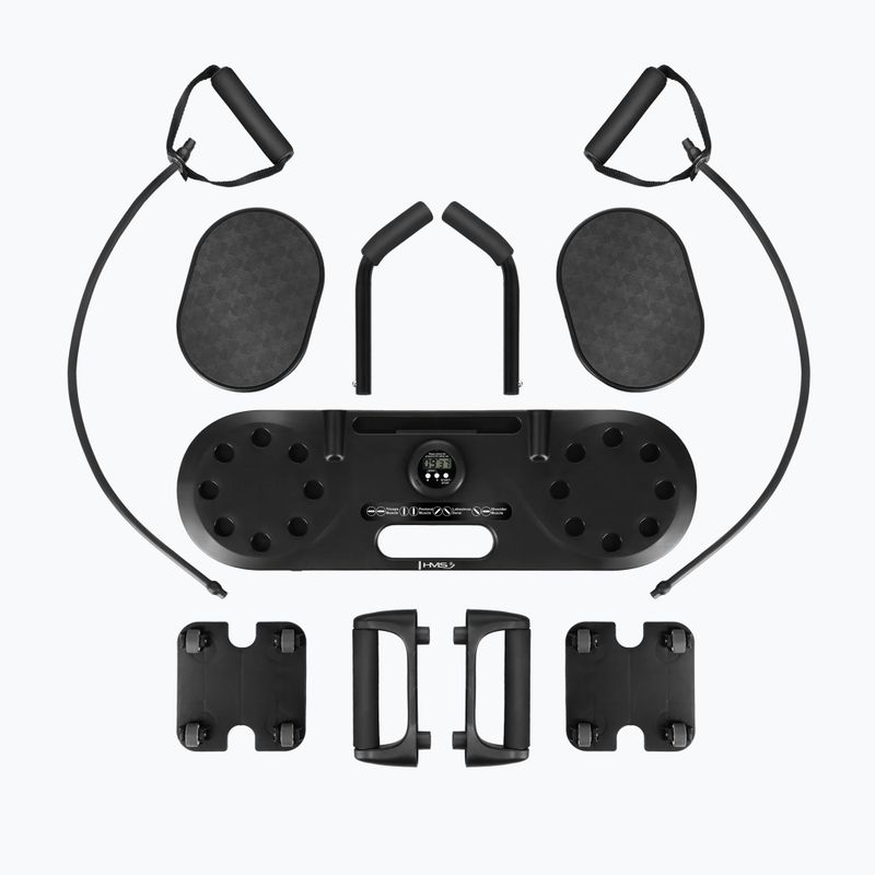 Placă multifuncțională HMS DBP02 for abdominal muscle exercises and push-ups with straps 3w1 black 2