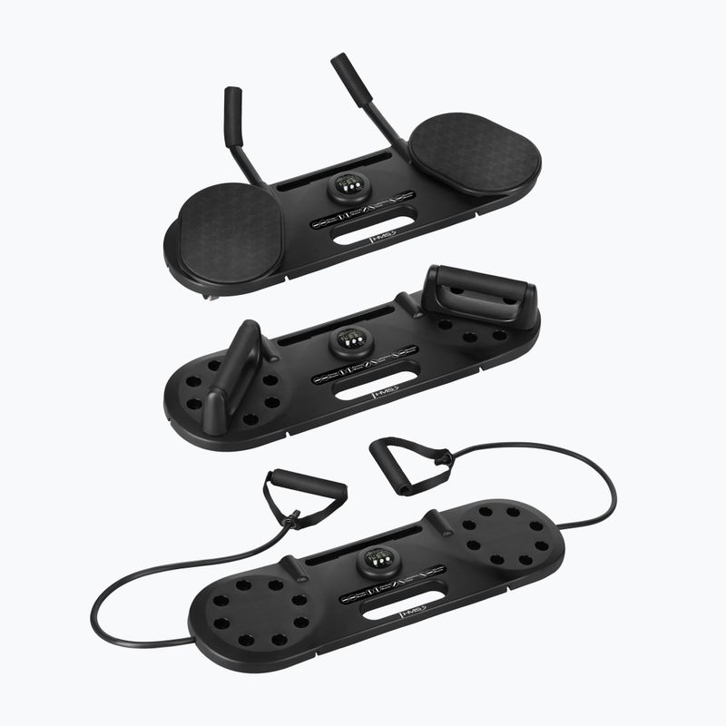 Placă multifuncțională HMS DBP02 for abdominal muscle exercises and push-ups with straps 3w1 black 3