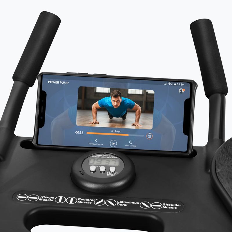 Placă multifuncțională HMS DBP02 for abdominal muscle exercises and push-ups with straps 3w1 black 5